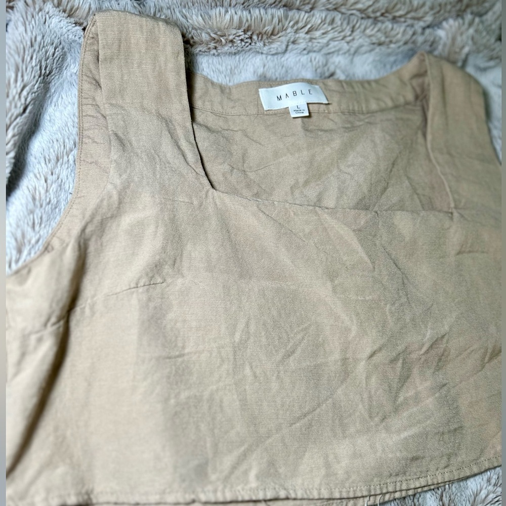 PRE LOVED* Junior’s Mable Crop Top; Size Large; Cream, Condition; Gently Used